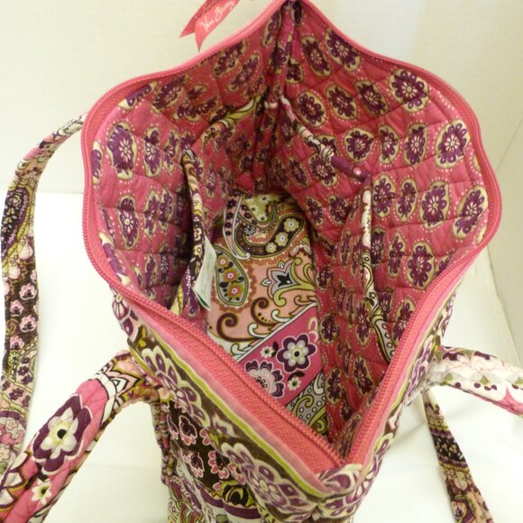 Vera Bradley Tote Bag Made in USA In "Very Berry Paisley" Pattern 13" x 9" x 4" - Picture 7 of 9